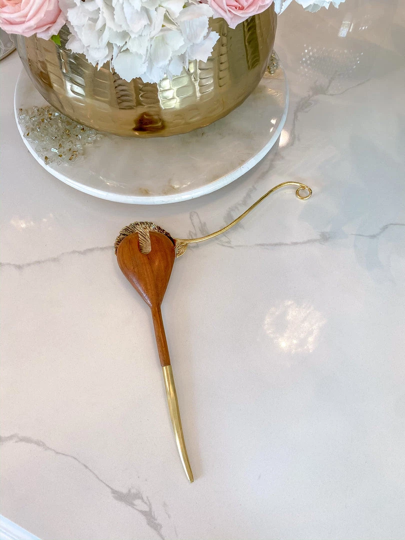 Inspire Me! Home Decor Gold Flower Petal Spoon Rest ( 2 Sizes )