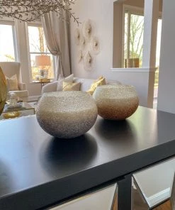 Inspire Me! Home Decor 70oz Silver Beaded Glass Candle