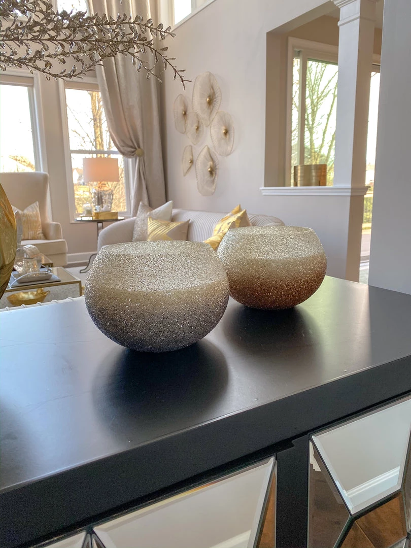 Inspire Me! Home Decor 70oz Silver Beaded Glass Candle