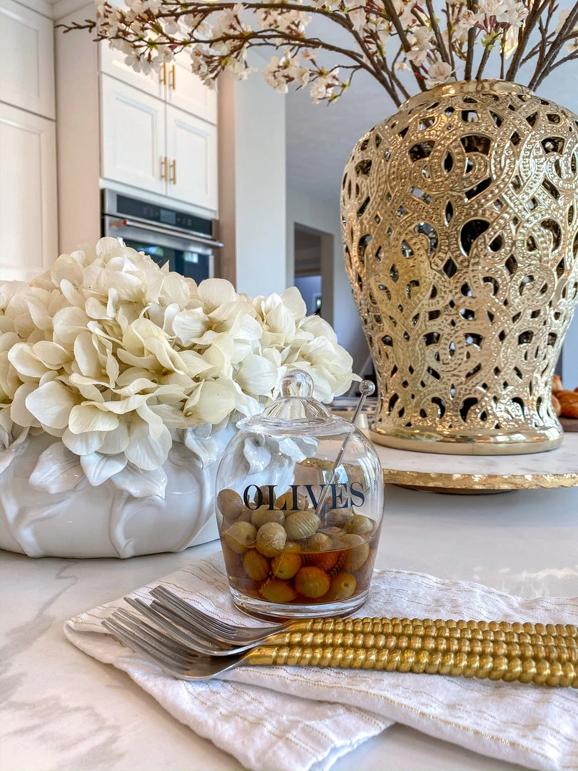 Inspire Me! Home Decor Glass Olive Jar W/ Metal Spoon