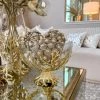 Inspire Me! Home Decor Large Glass Bowl On Gold Branch Base