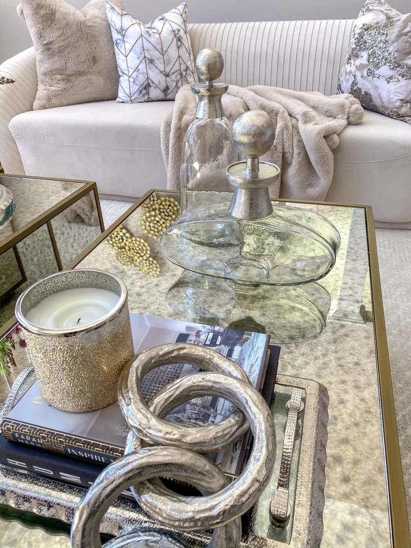 Inspire Me! Home Decor Glass Bottle With Silver Ball Stopper (2 Sizes)