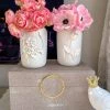 Inspire Me! Home Decor Mini White Vases W/ Floral Detail (Set Of 2)