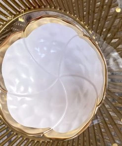 Inspire Me! Home Decor Gold Edge Flower Bowl