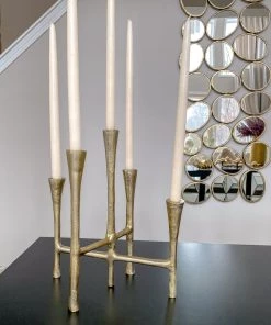 Inspire Me! Home Decor Gold 5 Candlestick Holder