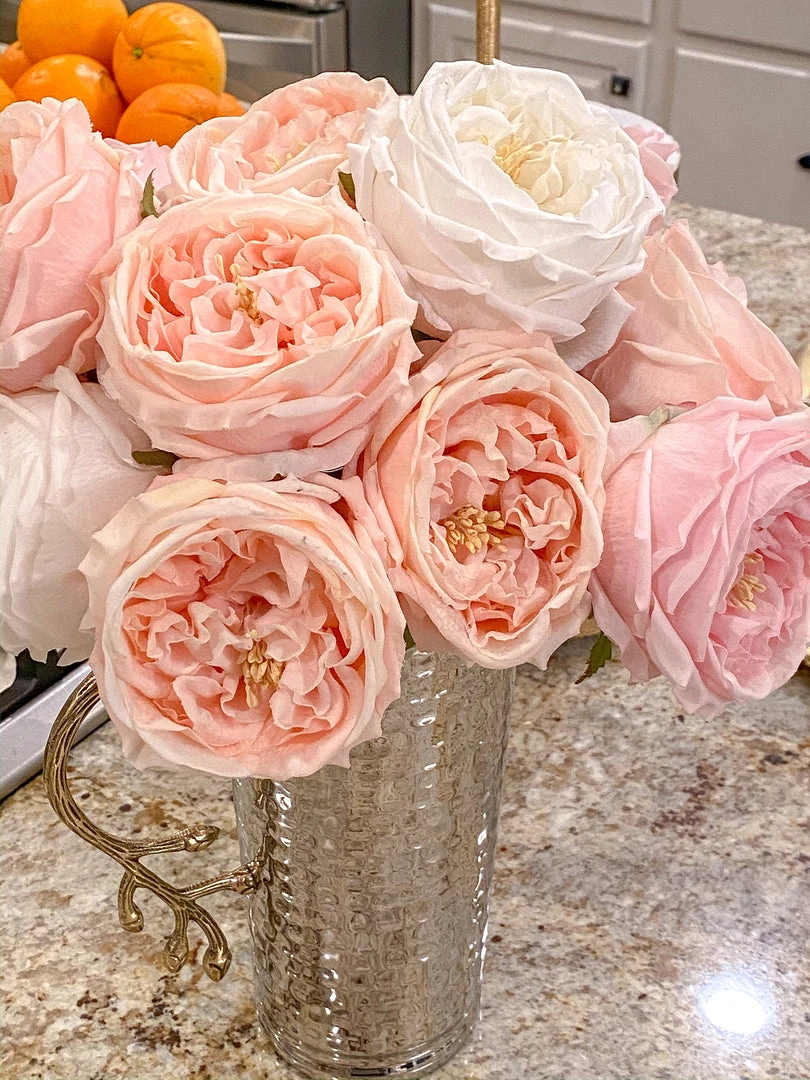 Inspire Me! Home Decor Real Touch Austin Rose (4 Colors) Floral Stems