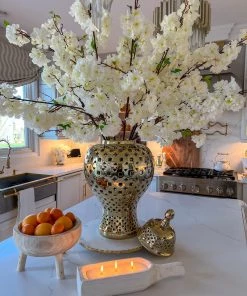 Inspire Me! Home Decor Gold Pierced Patterned Ginger Jar (2 Sizes)