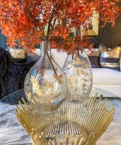 Inspire Me! Home Decor Gold Gilded Leaf Vase (2 Sizes)