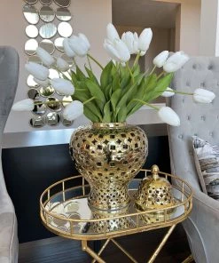 Inspire Me! Home Decor Gold Pierced Patterned Ginger Jar (2 Sizes)