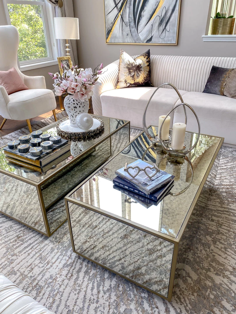 Inspire Me! Home Decor Round Marble Tray With Silver Floral Edge