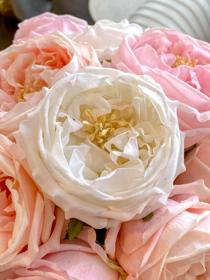 Inspire Me! Home Decor Real Touch Austin Rose (4 Colors) Floral Stems