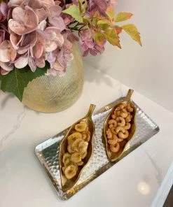 Inspire Me! Home Decor Gold Wavy Leaf Tray