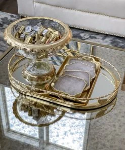 Inspire Me! Home Decor Large Gold Hammered Rim Textured Glass Bowl