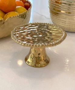 Inspire Me! Home Decor Gold Beaded Mini Cupcake Stand