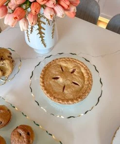 Inspire Me! Home Decor Stacked Glass Cake Stand With Textured Gold Rim (2 Sizes )