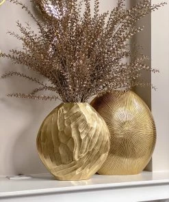 Inspire Me! Home Decor Large Round Starburst Design Metal Vase