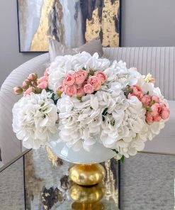 Inspire Me! Home Decor Floral Stems Real Touch White Hydrangea Stem