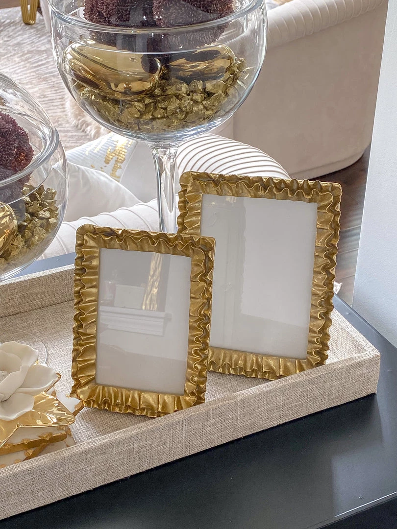 Inspire Me! Home Decor Gold Ruffle Picture Frame (2 Sizes)