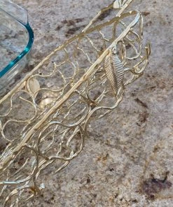 Inspire Me! Home Decor Rectangular Pyrex With Gold Branch Detailed Holder