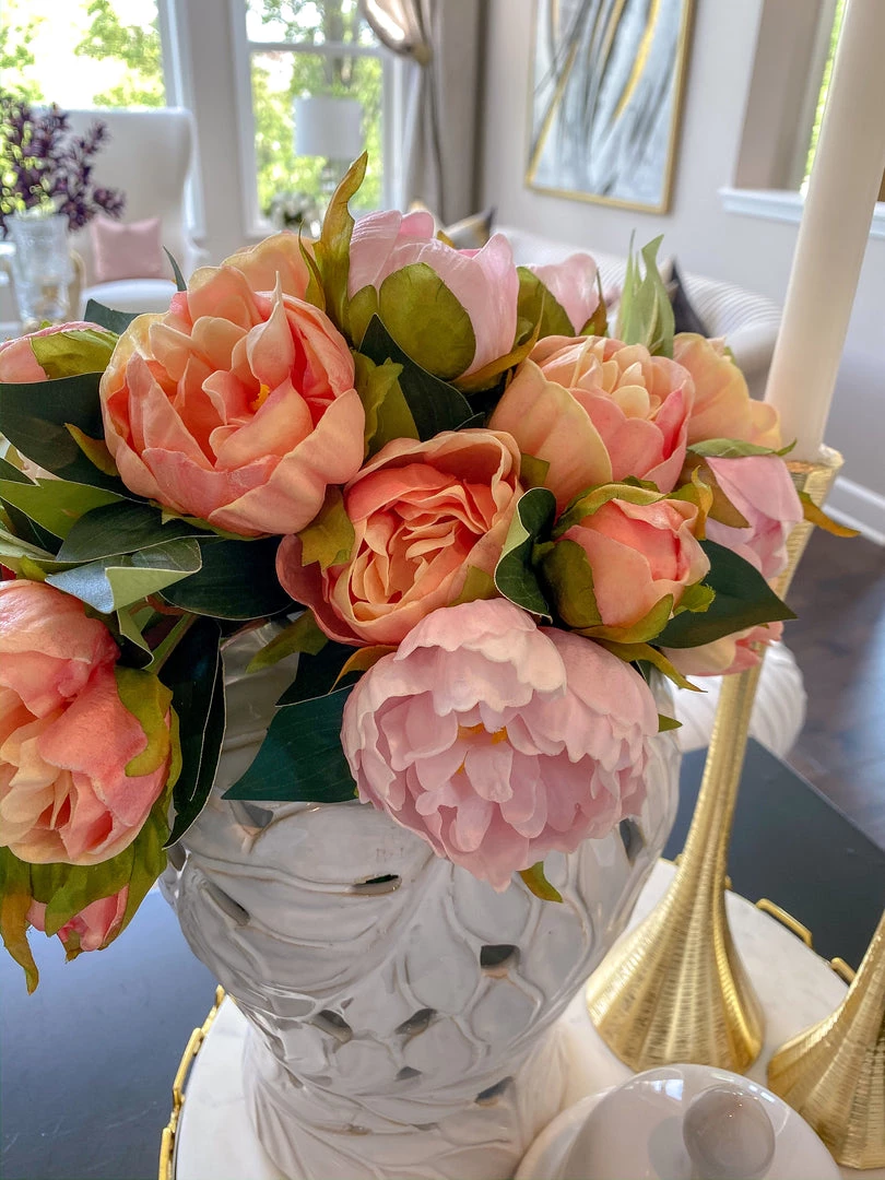 Inspire Me! Home Decor Real Touch Light Color Peony Bundles (3 Colors)