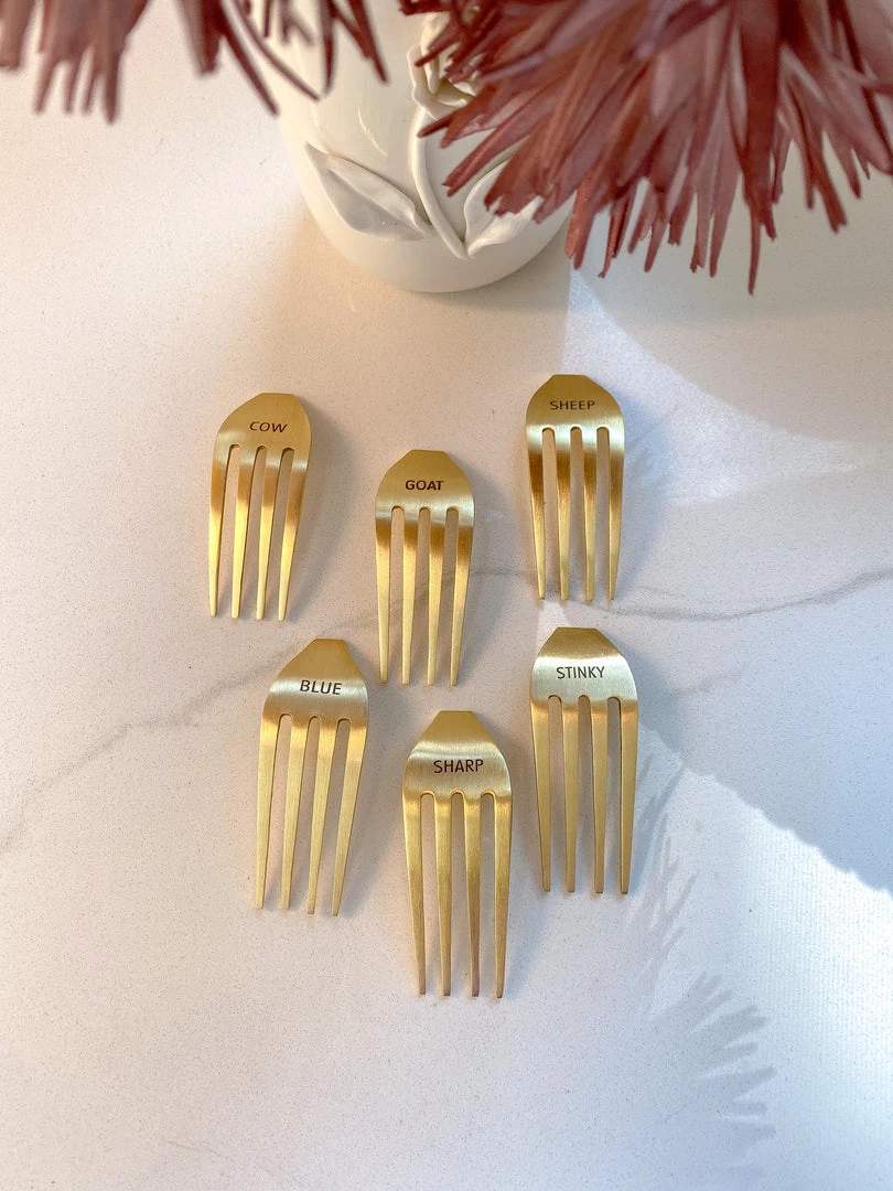 Inspire Me! Home Decor Gold Fork Cheese Markers (Set Of 6)