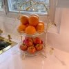Inspire Me! Home Decor Two-Tiered Gold Leaf Serving Display