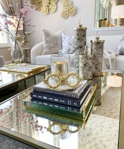 Inspire Me! Home Decor Marbled Pattern Decorative Jars (3 Sizes Available)