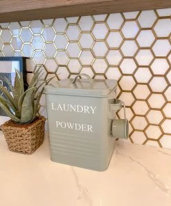 Inspire Me! Home Decor Metal Laundry Powder Container W/ Scoop