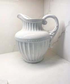 Inspire Me! Home Decor Oversized White Ceramic Pitcher