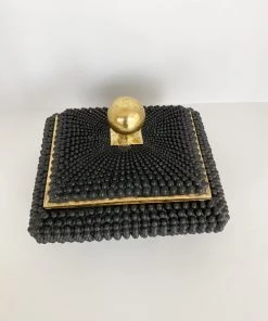 Inspire Me! Home Decor Black Studded Box W/ Gold Detailing