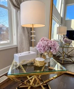 Inspire Me! Home Decor White Ceramic Vase With Stunning Gold Cascading Floral Detail