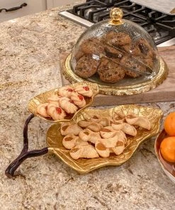 Inspire Me! Home Decor Gold Bordered Glass Cake Dome