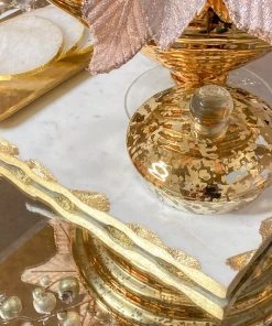 Inspire Me! Home Decor Marble Tray With Metallic Edge (2 Colors)