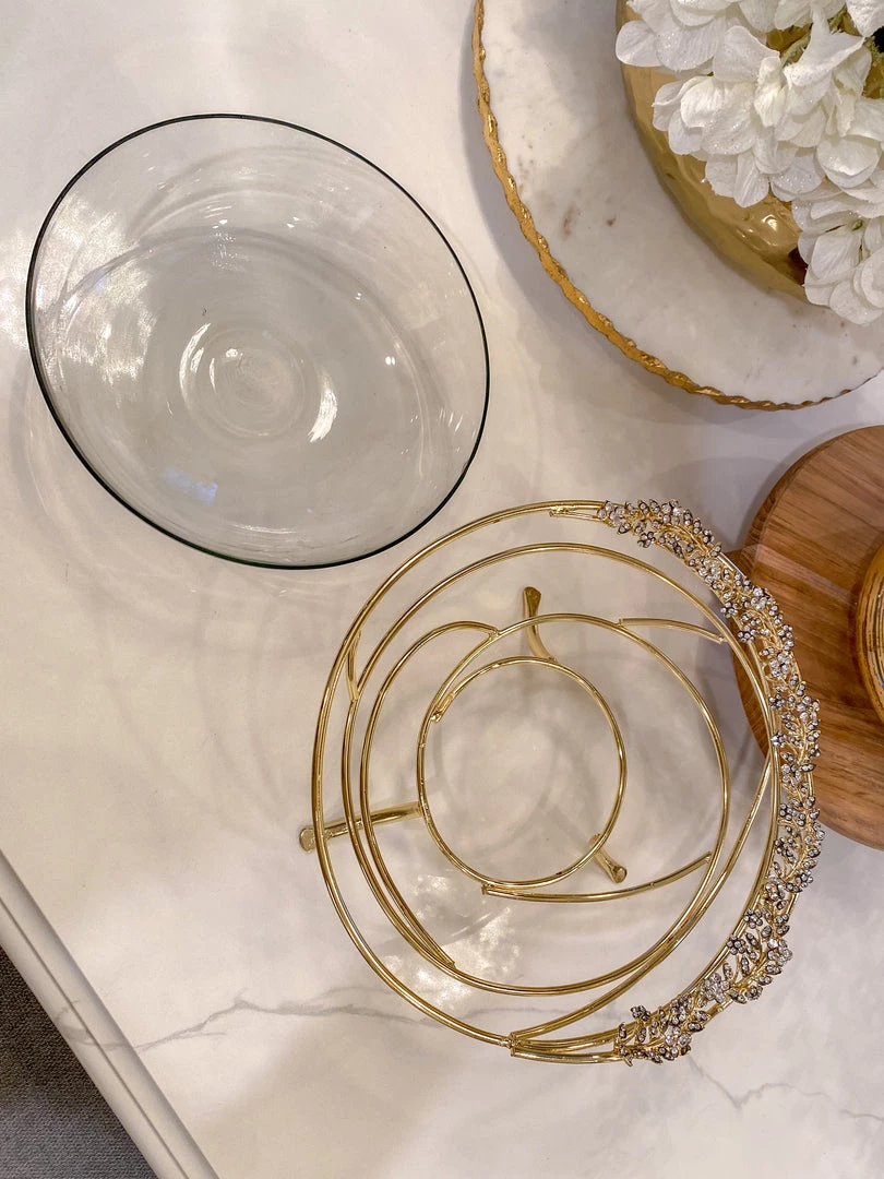 Inspire Me! Home Decor Jeweled Edge Bowl With Glass Insert (2 Colors)