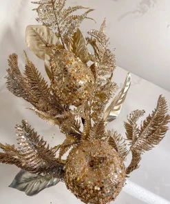 Inspire Me! Home Decor Metallic Gold Fern Spray