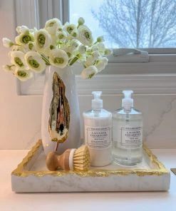 Inspire Me! Home Decor White Ceramic Vase With Gold Leaf Design (3 Sizes)