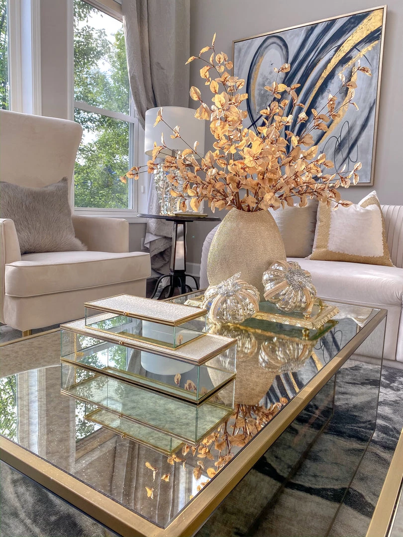 Inspire Me! Home Decor Ceramic Textured Metallic Vase ( Gold & Silver )