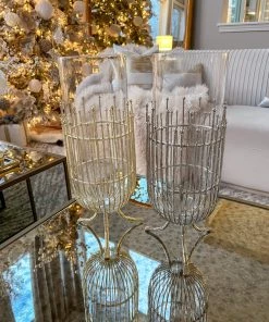 Inspire Me! Home Decor Vase With Vertical Cut Out Design And Glass Insert (2 Colors)