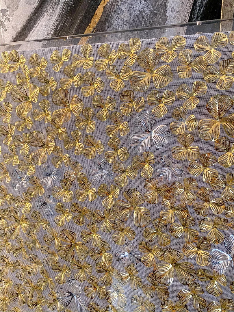 Inspire Me! Home Decor Gold And Silver Metal Flower Field Wall Art