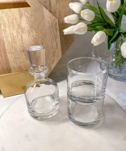 Inspire Me! Home Decor Stackable Glass Decanter W/ Glasses KITCHEN