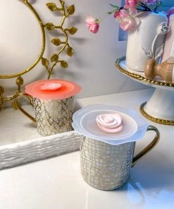 Inspire Me! Home Decor KITCHEN Silicone Rose Mug Lids (Set Of 2)
