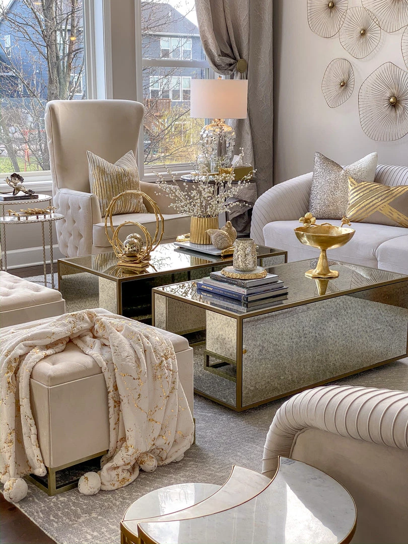 Inspire Me! Home Decor Gold Floral Bowl On Pedestal