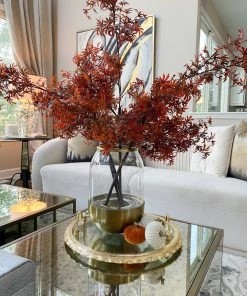 Inspire Me! Home Decor Mini Velvet Orange Decorative Pumpkin