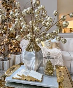 Inspire Me! Home Decor White And Gold Two Tone Vase