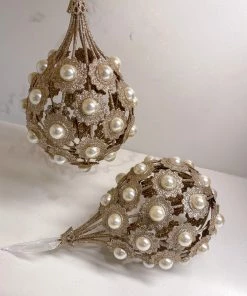 Inspire Me! Home Decor Gold Large Metallic Pearl Ornament/Orb