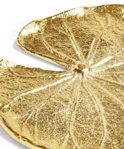 Inspire Me! Home Decor Golden Lily Leaf Coasters, Set Of 4