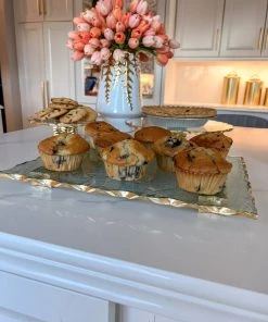 Inspire Me! Home Decor Glass Tray With Hammered Gold Edge