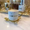 Inspire Me! Home Decor "Homebody" Gold & White Tile Mug
