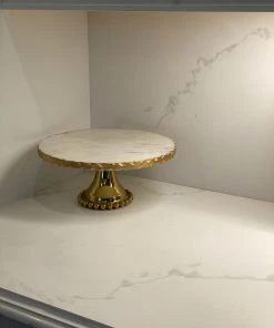 Inspire Me! Home Decor Gold Marble Cake Stand (2 Sizes)
