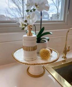 Inspire Me! Home Decor Marble And Gold Stripe Dispenser